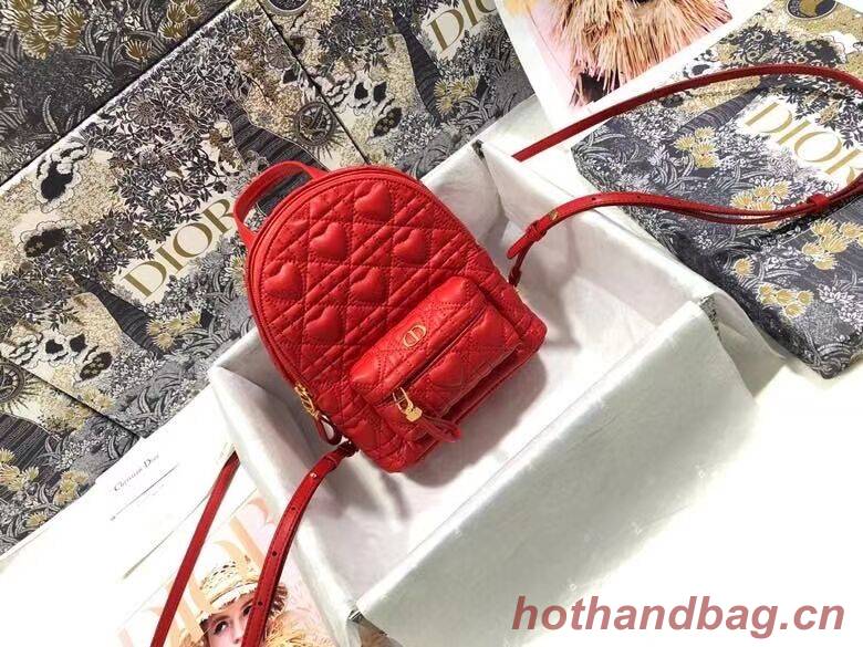 MINI DIOR BACKPACK Cannage Lambskin M9222 red