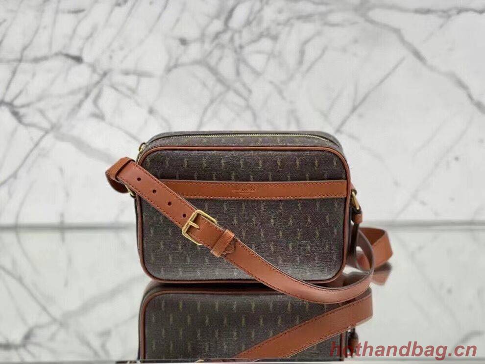 Yves Saint Laurent Canvas Shoulder Bag Y689957 brown