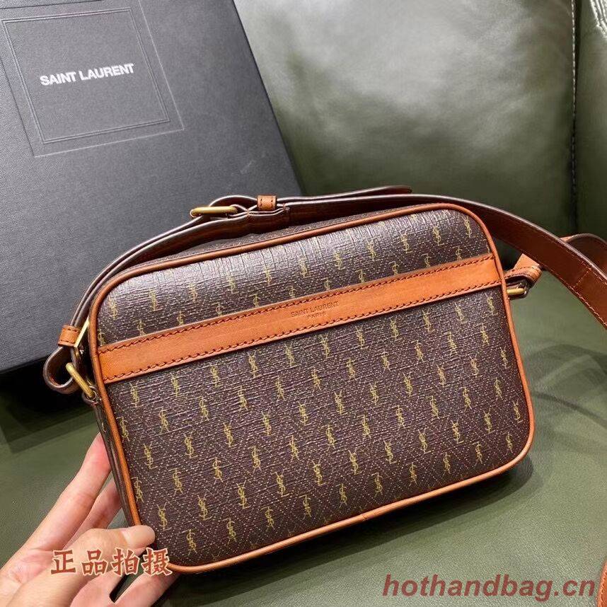 Yves Saint Laurent Canvas Shoulder Bag Y689957 brown