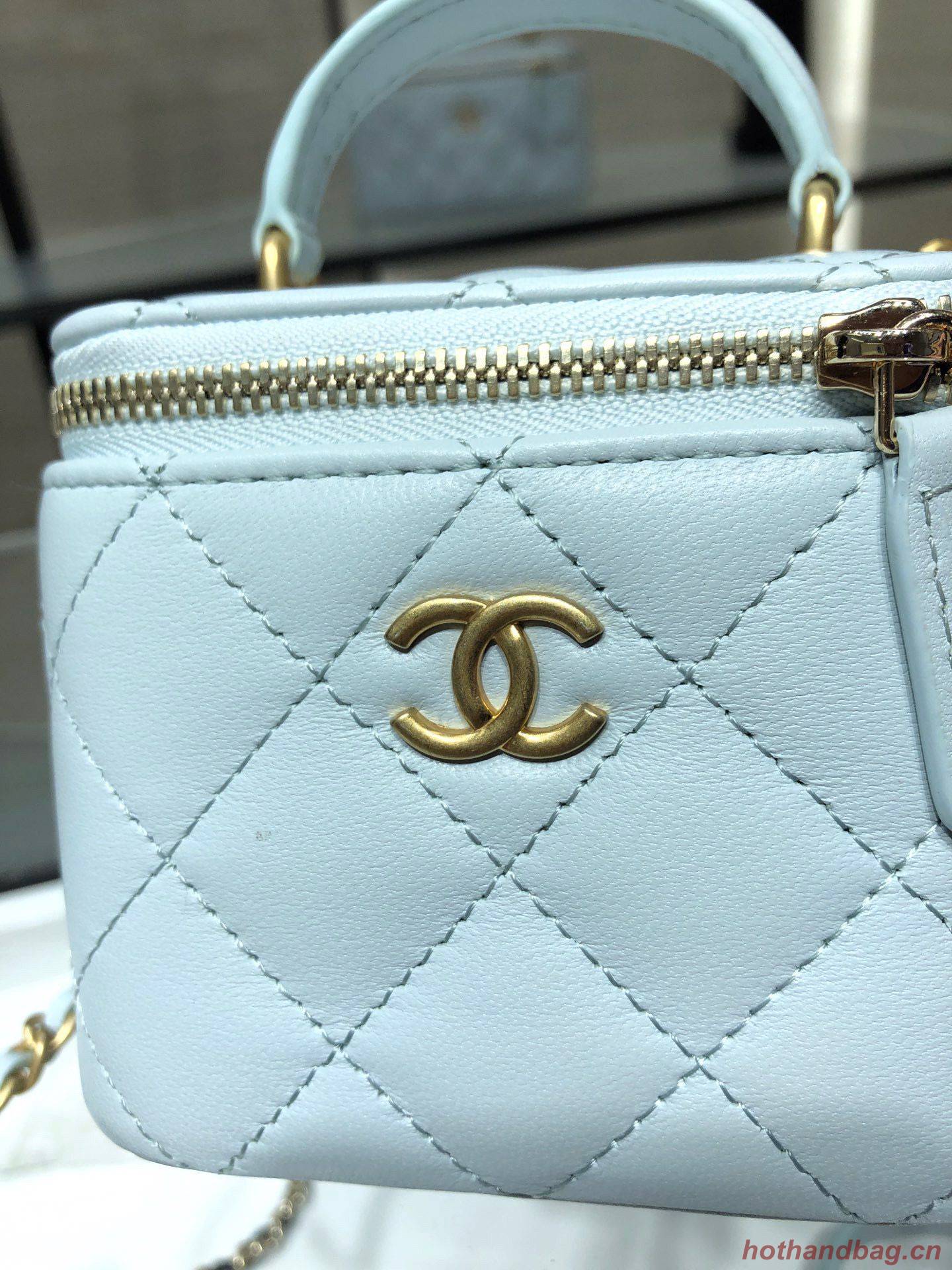 Chanel Original Small classic chain box handbag AP2198 Light Blue