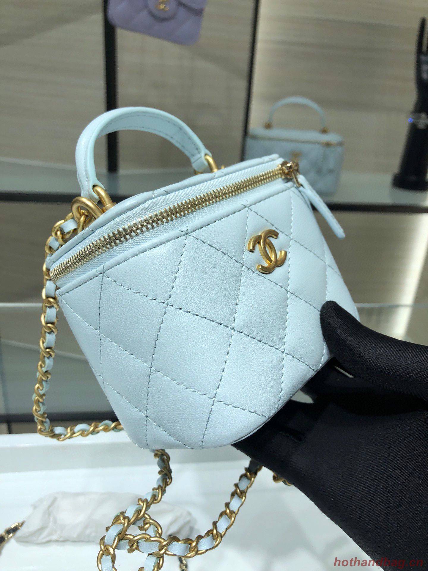 Chanel Original Small classic chain box handbag AP2198 Light Blue