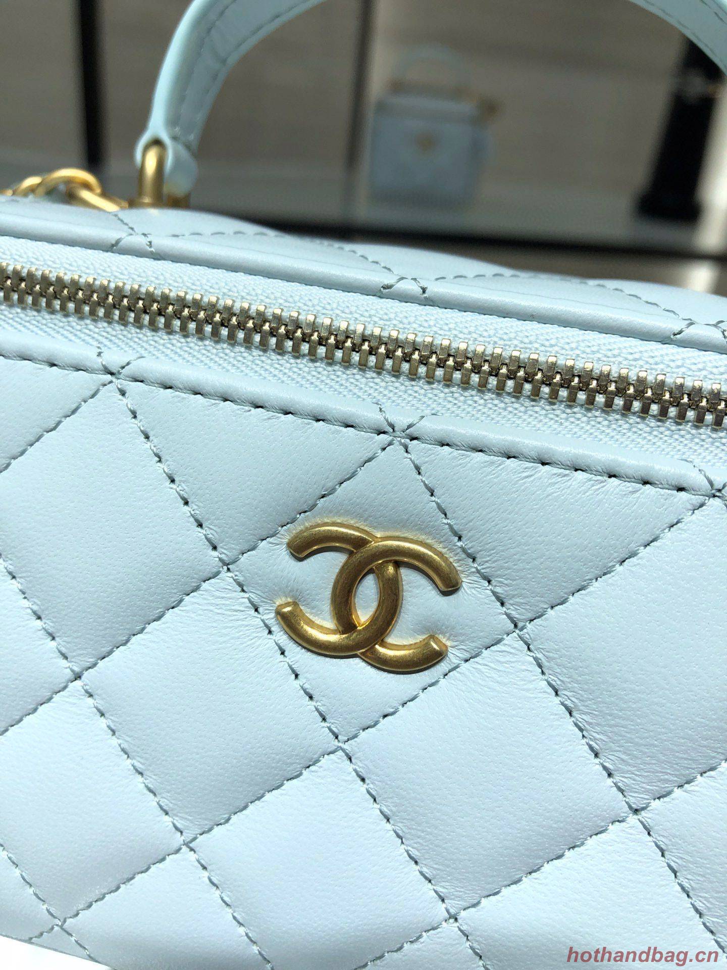 Chanel Original Small classic chain box handbag AP2199 Light Blue