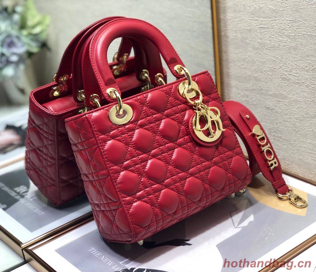 LADY DIOR MY ABCDIOR BAG Cannage Lambskin M0538O Red