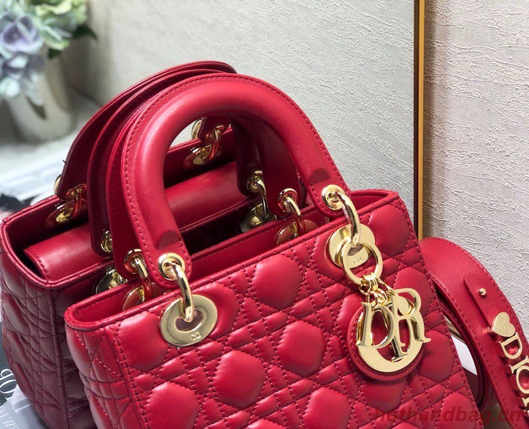 LADY DIOR MY ABCDIOR BAG Cannage Lambskin M0538O Red