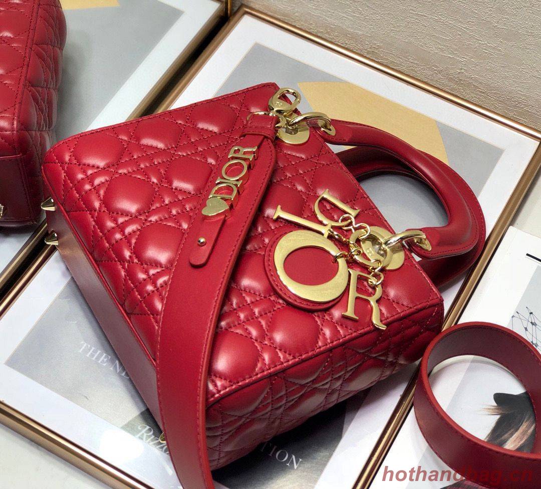 LADY DIOR MY ABCDIOR BAG Cannage Lambskin M0538O Red