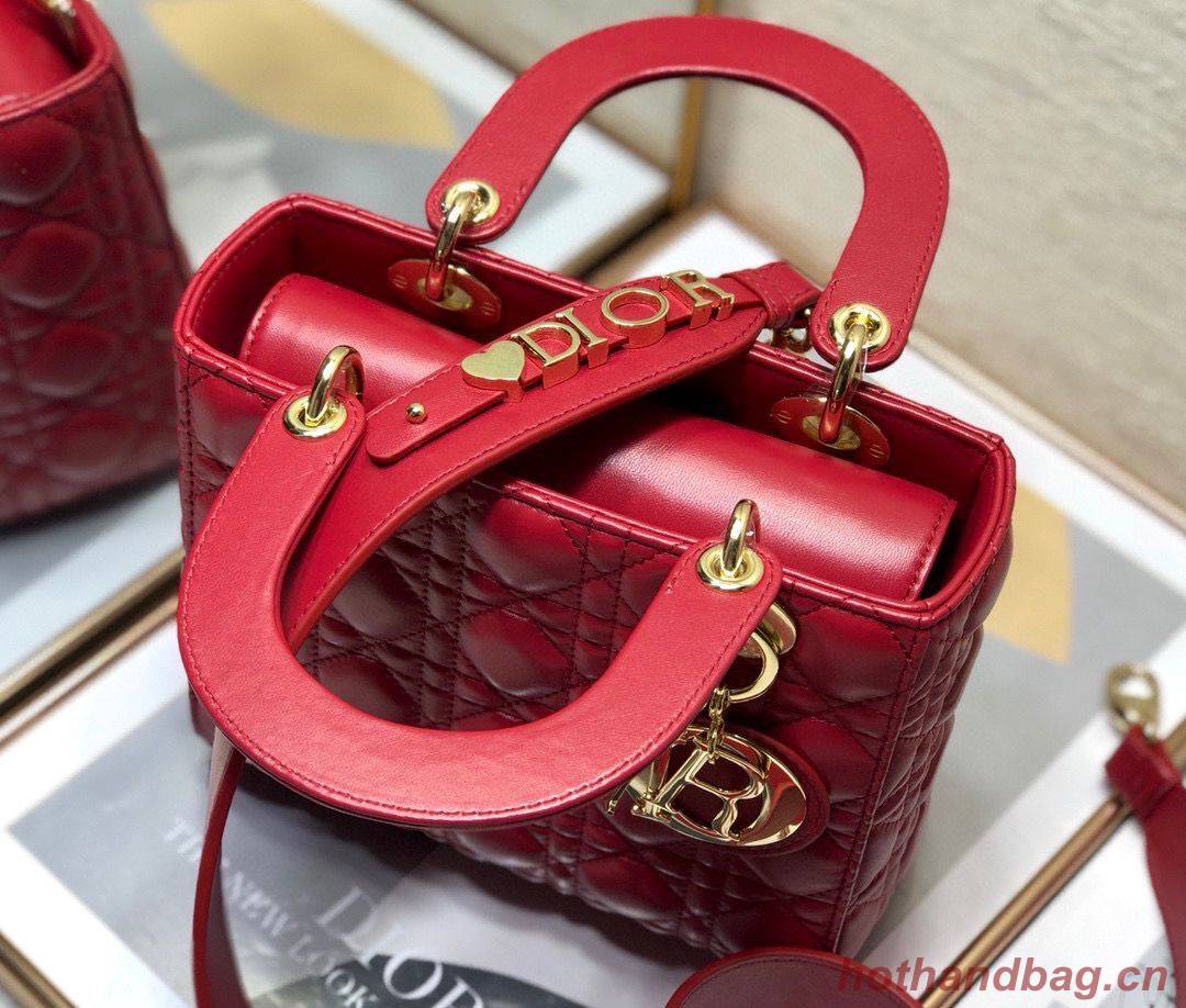 LADY DIOR MY ABCDIOR BAG Cannage Lambskin M0538O Red