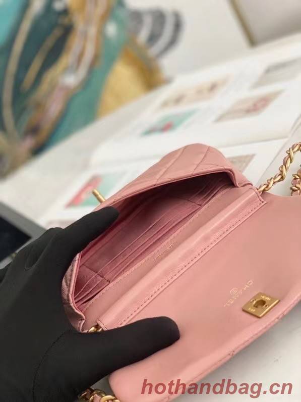 Chanel Small Flap Shoulder Bag Original leather  AP2358 pink