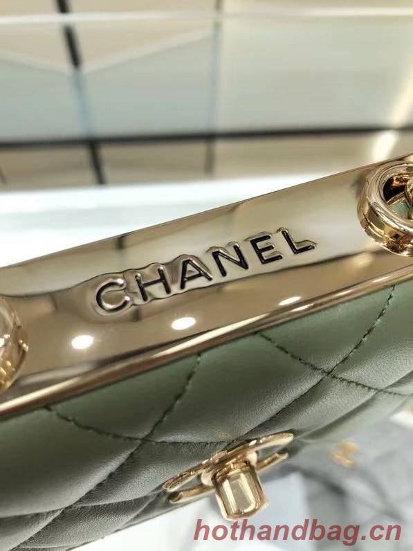 Chanel mini Flap Shoulder Bag Original leather AP2301 green