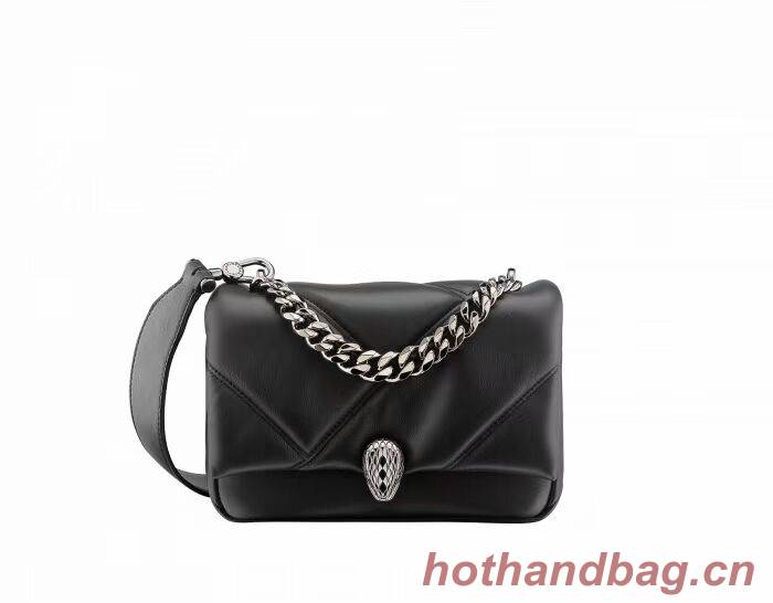 Bvlgari Serpenti Forever leather small crossbody bag B219068 black