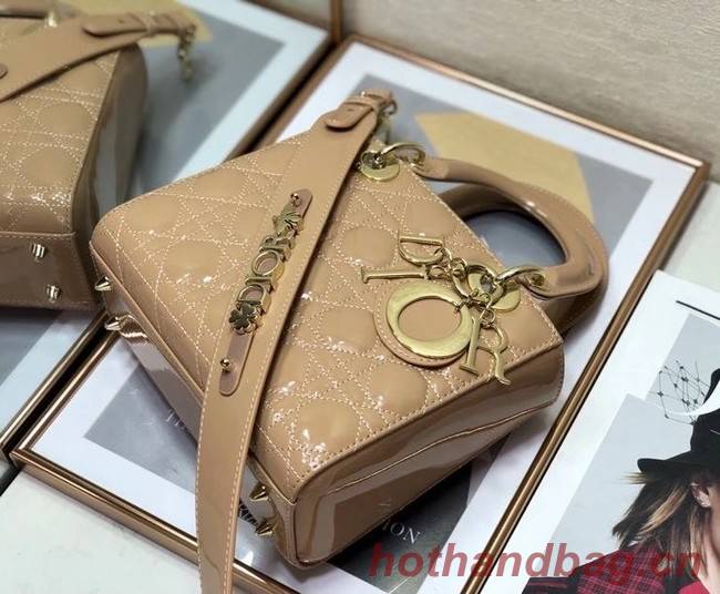 SMALL LADY DIOR BAG Beige Patent Calfskin M0531 Beige