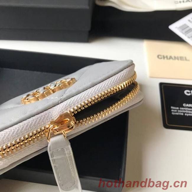 Chanel 19 Zip Card bag AP0949 grey