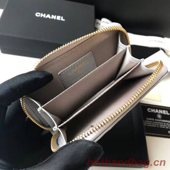 Chanel 19 Zip Card bag AP0949 grey