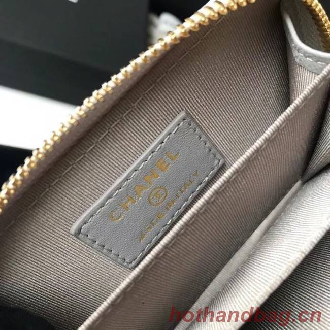 Chanel 19 Zip Card bag AP0949 grey