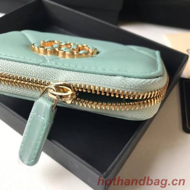 Chanel 19 Zip Card bag AP0949 light blue