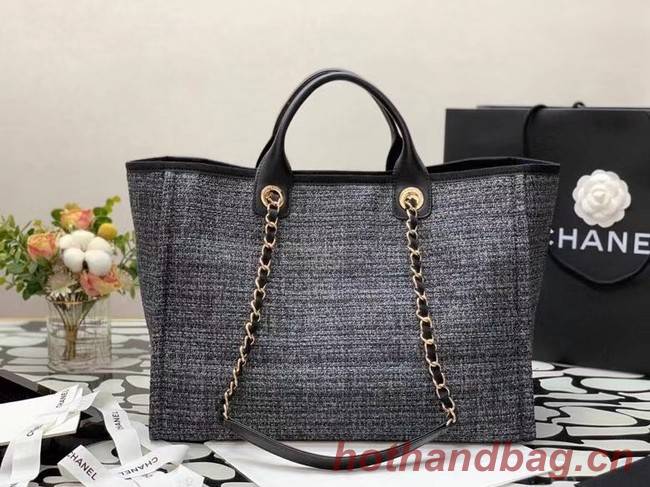 Chanel Canvas Tote Shopping Bag B66941 black