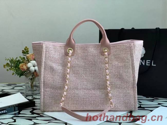 Chanel Canvas Tote Shopping Bag B66941 pink