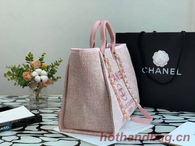 Chanel Canvas Tote Shopping Bag B66941 pink