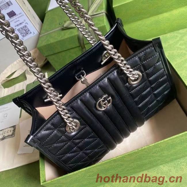 Gucci small leather shoulder bag 681483 black