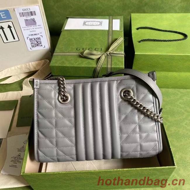 Gucci small leather shoulder bag 681483 grey