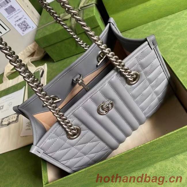 Gucci small leather shoulder bag 681483 grey