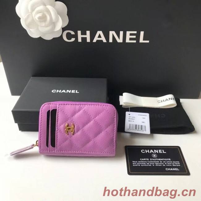 Chanel card holder Calfskin AP1650 Lavender