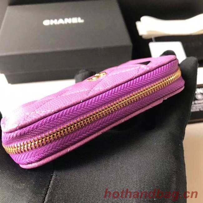 Chanel card holder Calfskin AP1650 Lavender