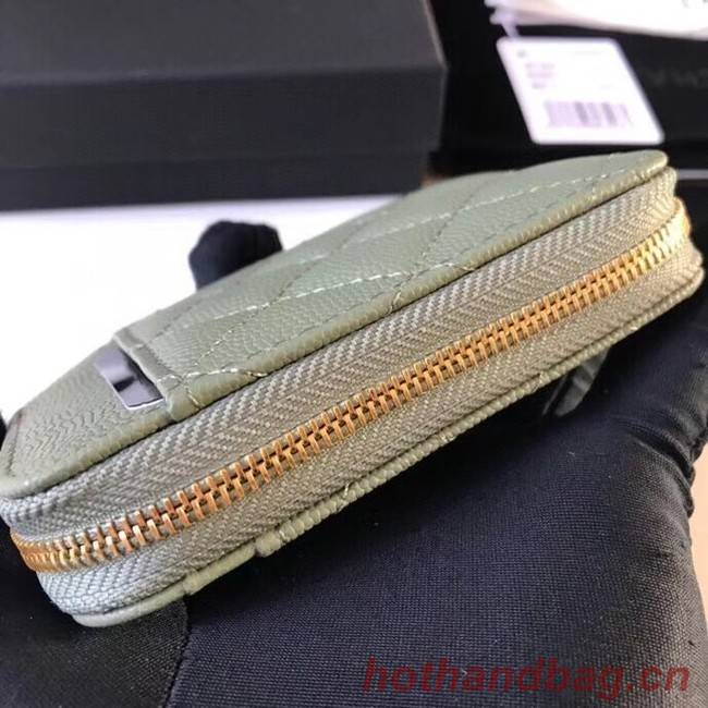 Chanel card holder Calfskin AP1650 green