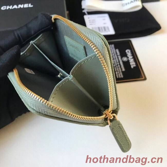 Chanel card holder Calfskin AP1650 green