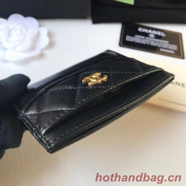 Chanel classic wallet Calfskin & Gold-Tone Metal A84368 black