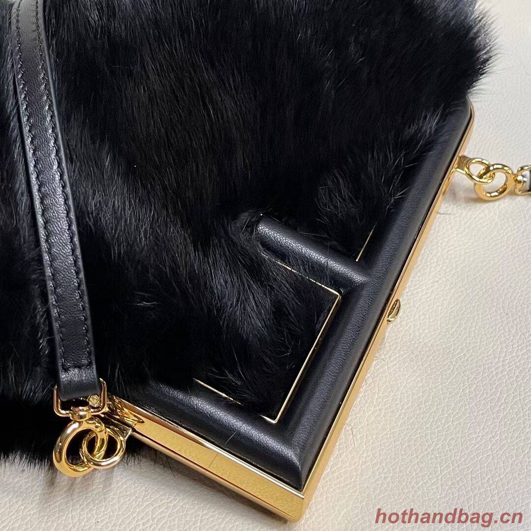 FENDI FIRST SMALL mink bag 8BP129A black