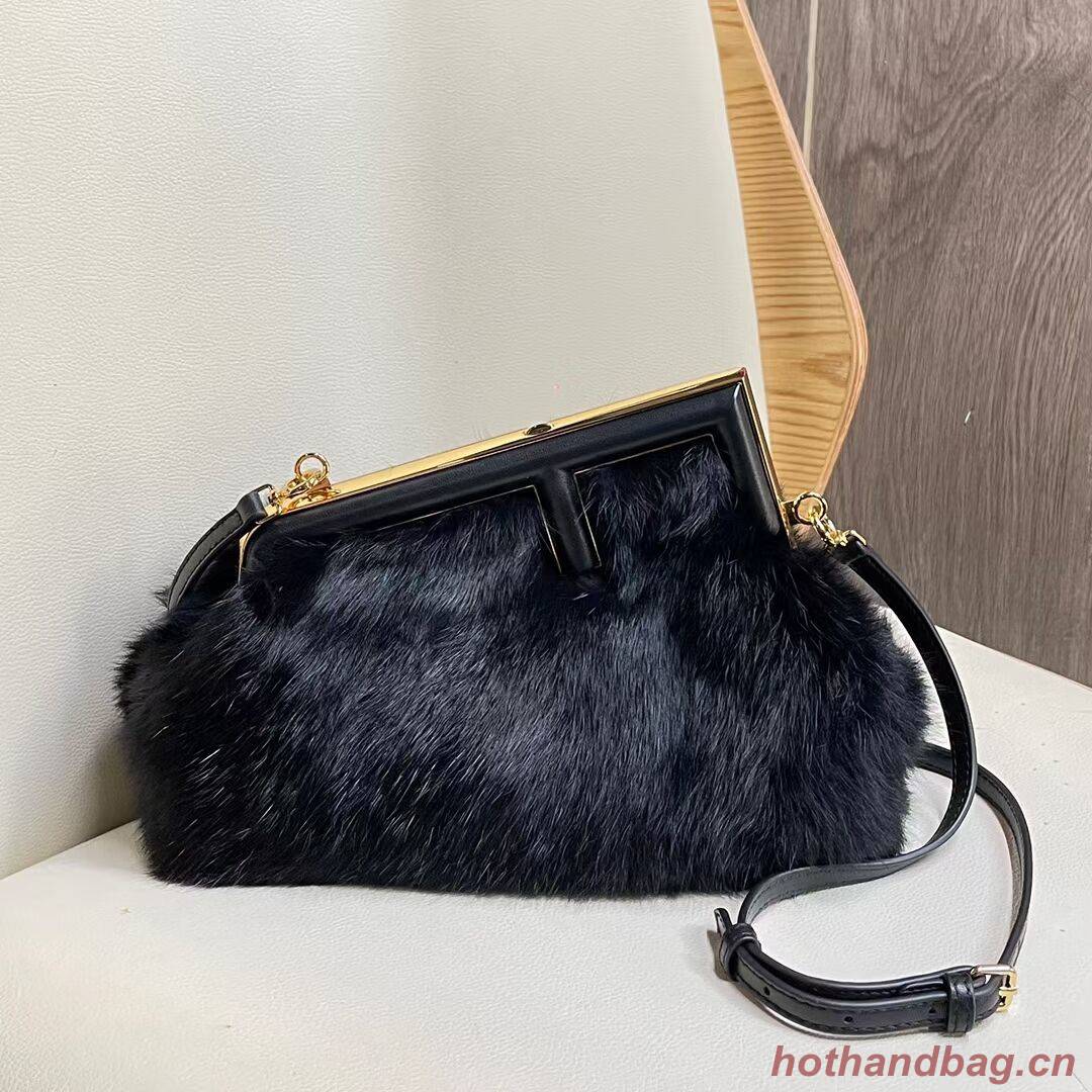 FENDI FIRST SMALL mink bag 8BP129A black