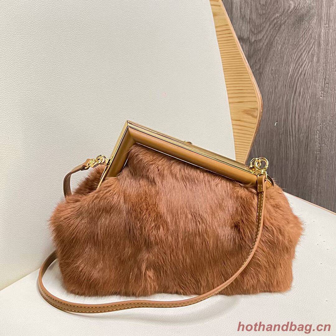 FENDI FIRST SMALL mink bag 8BP129A brown