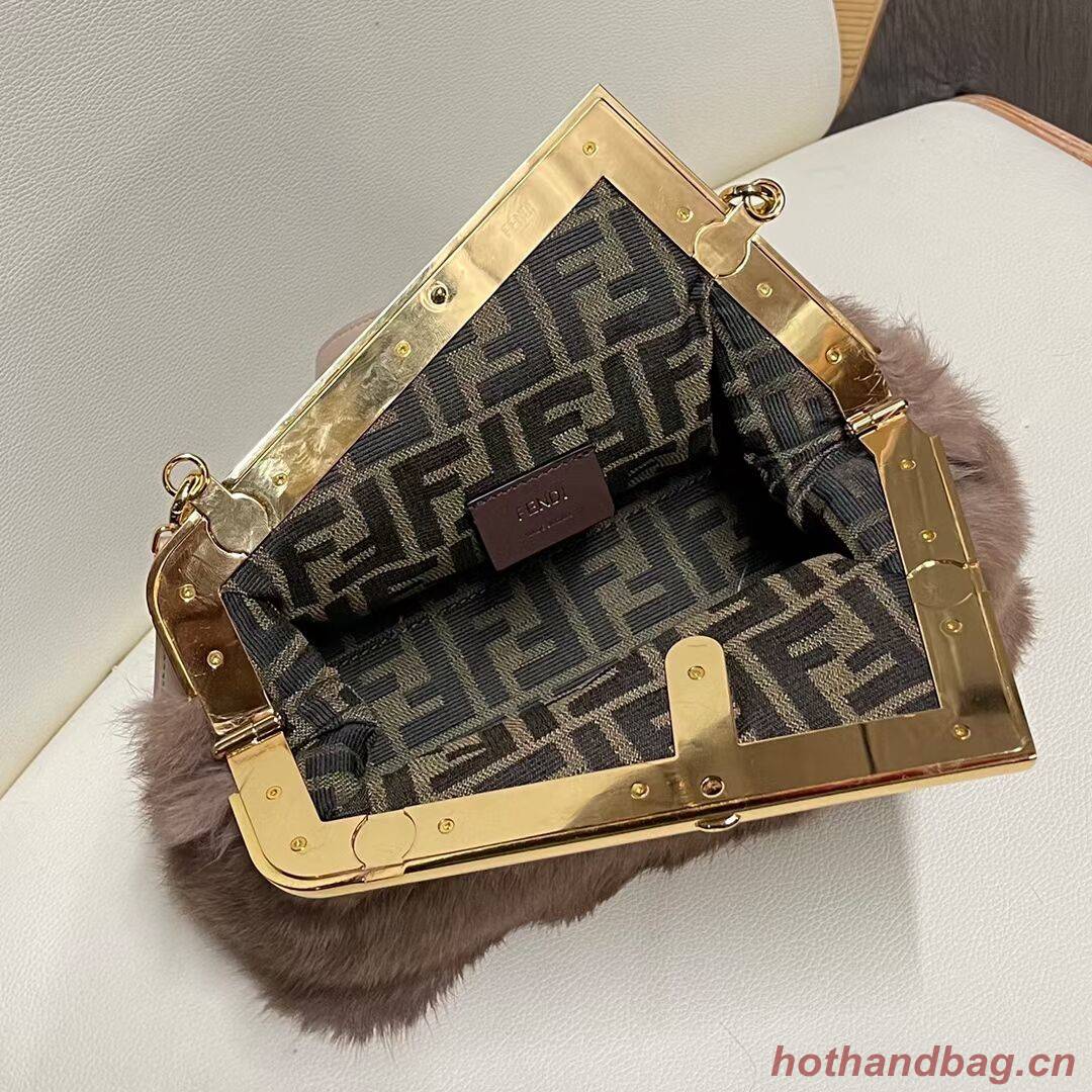 FENDI FIRST SMALL mink bag 8BP129A grey