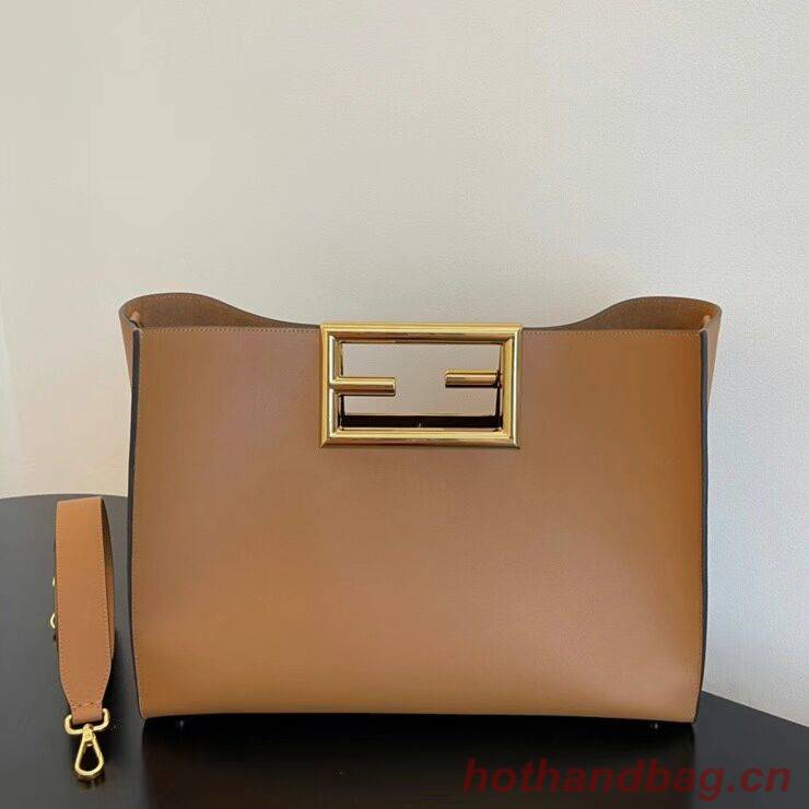 FENDI WAY MEDIUM Brown leather bag 8BH391AAI