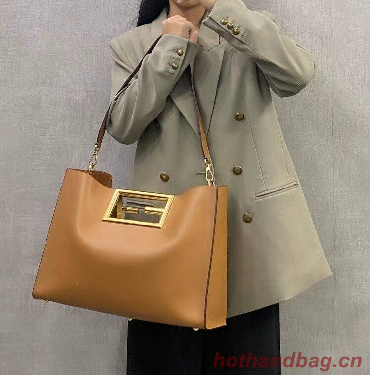 FENDI WAY MEDIUM Brown leather bag 8BH391AAI