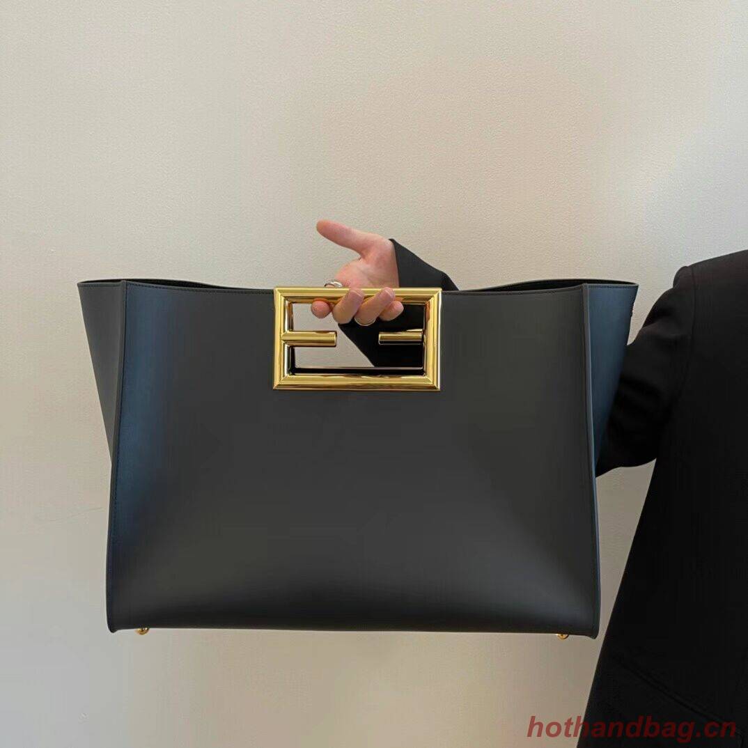 FENDI WAY MEDIUM black leather bag 8BH391AAI