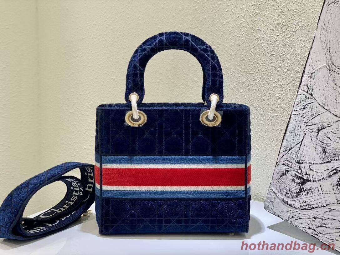 DIOR BOOK TOTE Velvet  M2030 Dark Blue