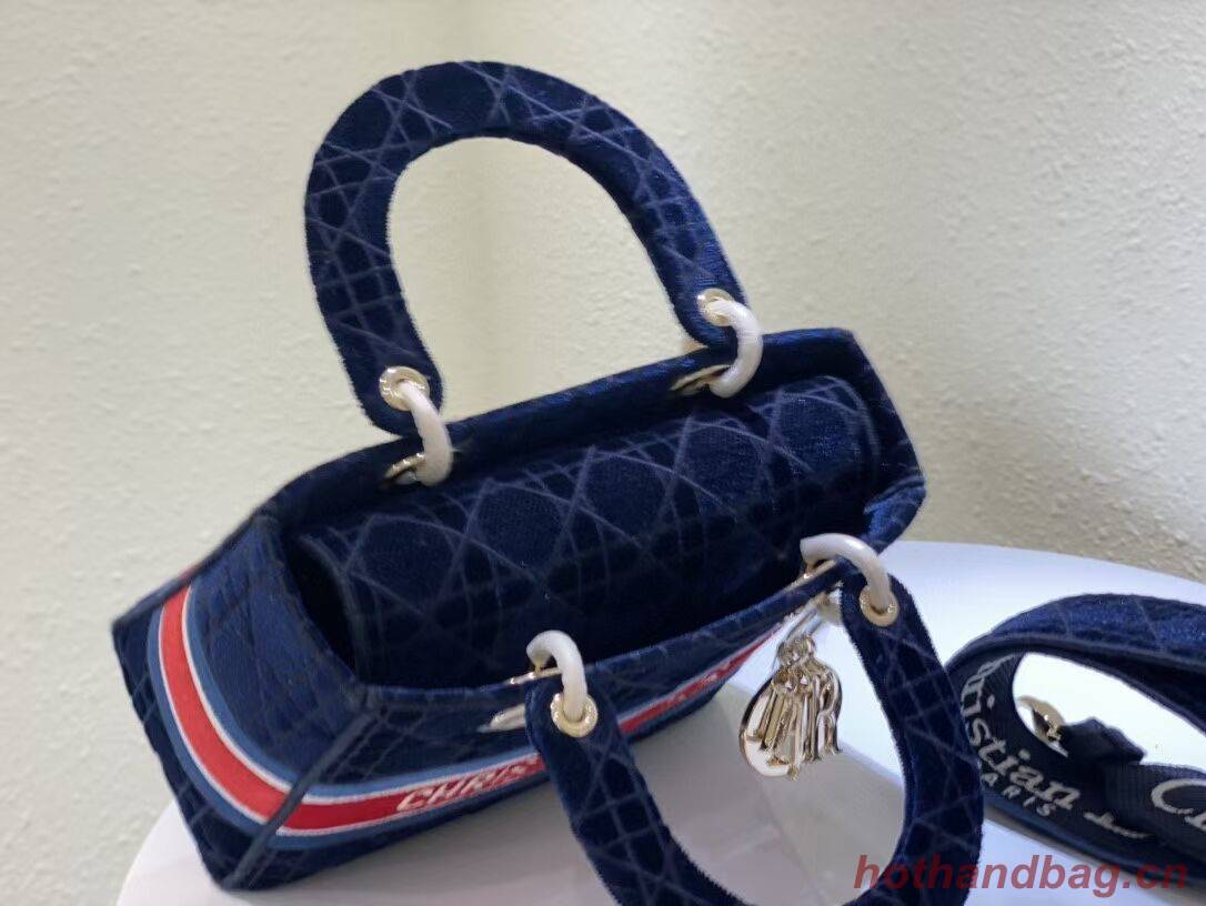 DIOR BOOK TOTE Velvet  M2030 Dark Blue