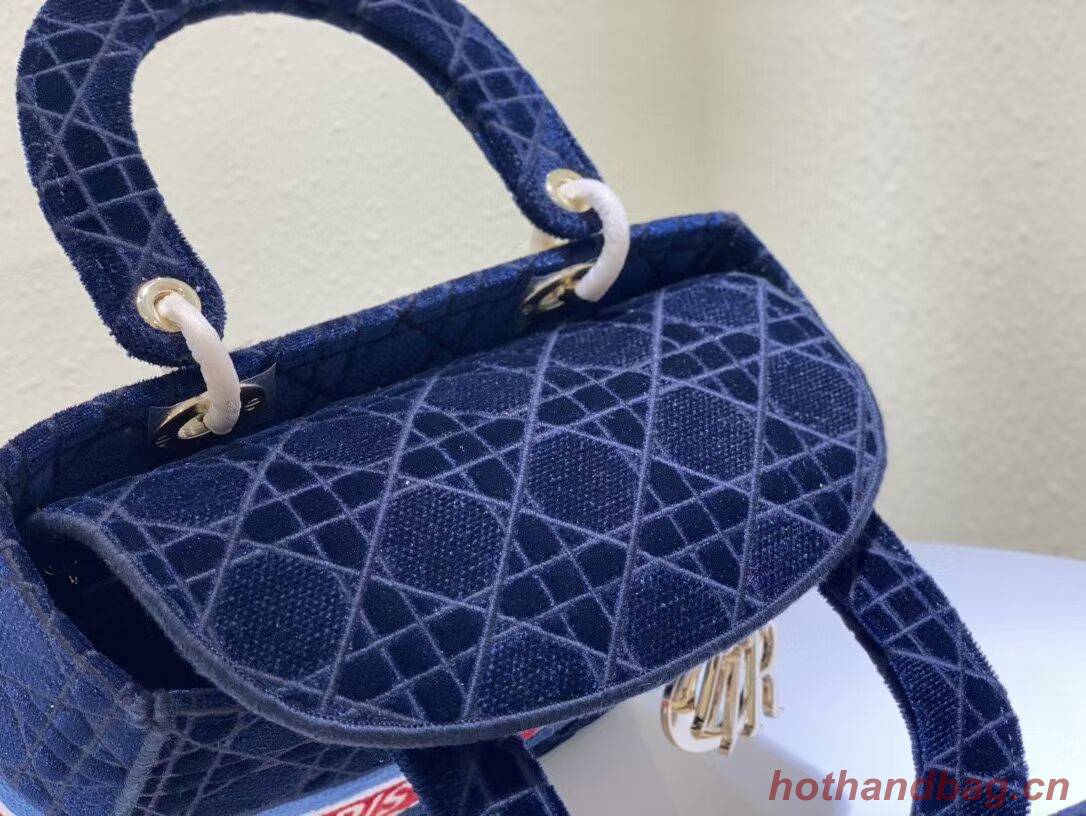 DIOR BOOK TOTE Velvet  M2030 Dark Blue