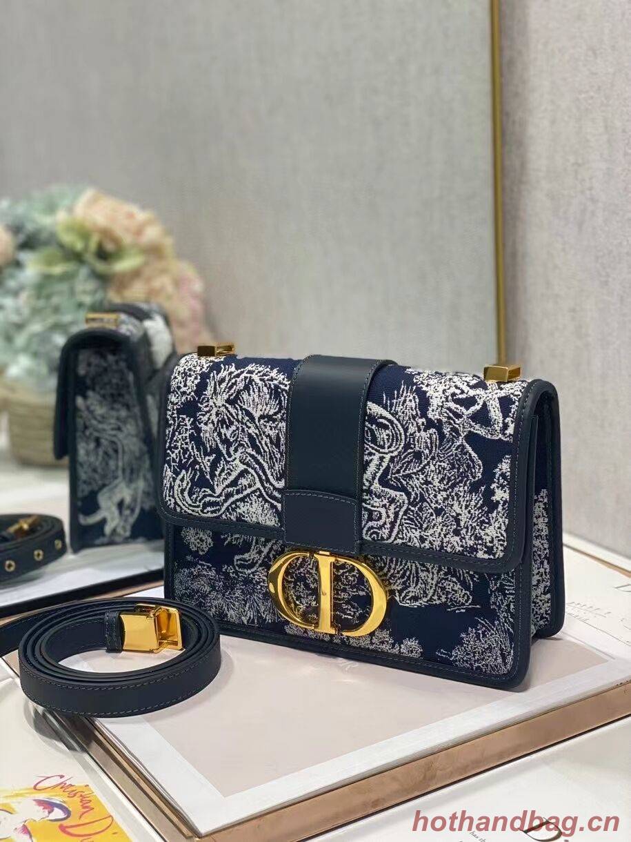 Dior 30 MONTAIGNE BAG Oblique Jacquard C9263-2 dark blue