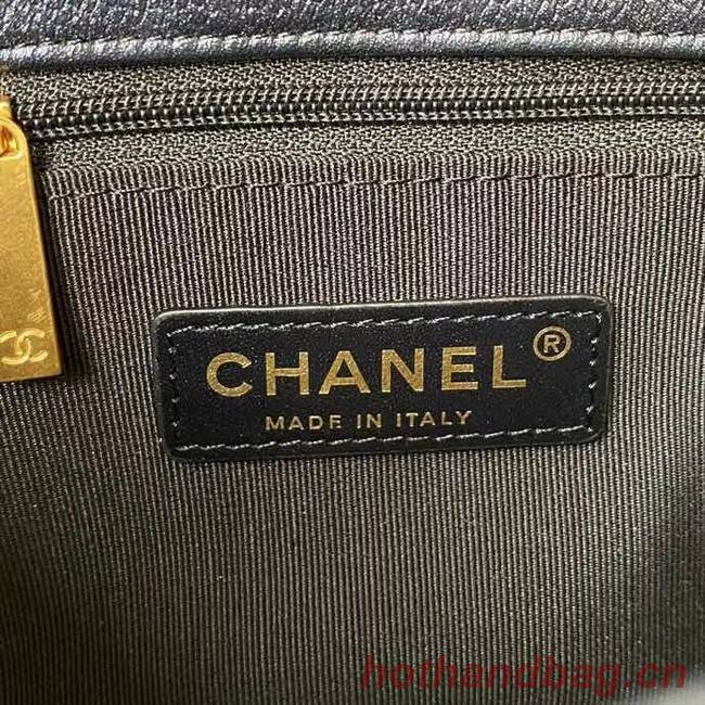 Chanel Flap Shoulder Bag Grained Calfskin AS2855 pearl black