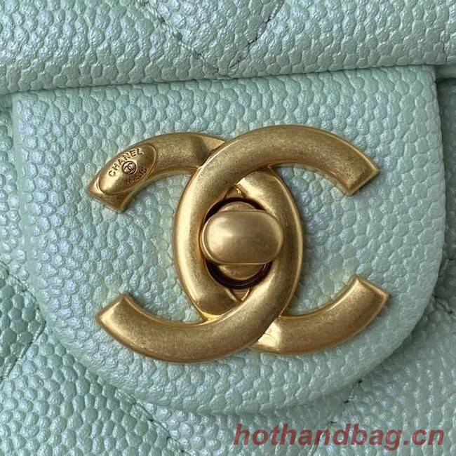 Chanel Flap Shoulder Bag Grained Calfskin AS2855 pearl light green