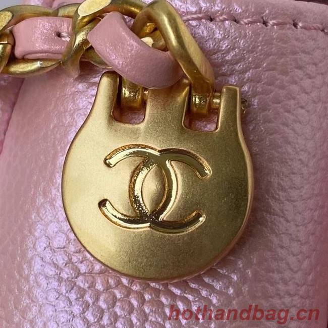 Chanel Flap Shoulder Bag Grained Calfskin AS2855 pearl pink