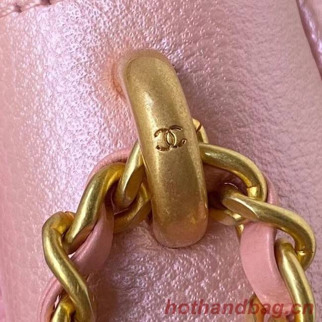 Chanel Flap Shoulder Bag Grained Calfskin AS2855 pearl pink