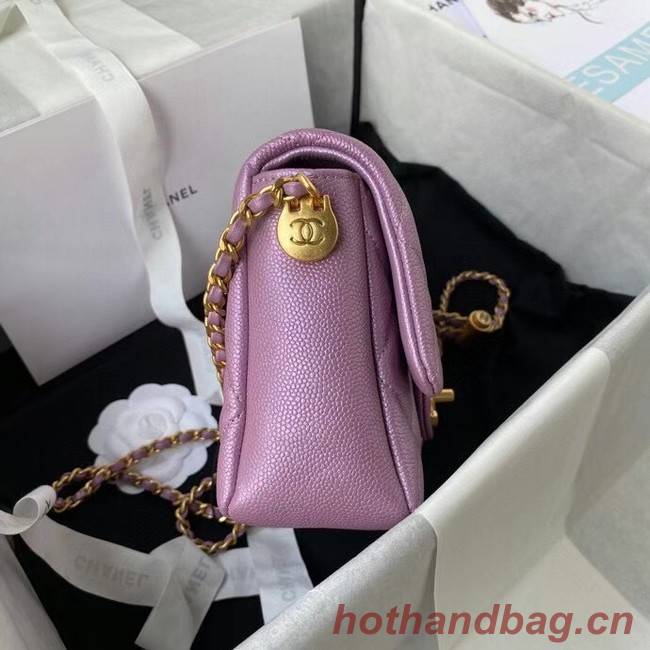 Chanel Flap Shoulder Bag Grained Calfskin AS2855 pearl rose