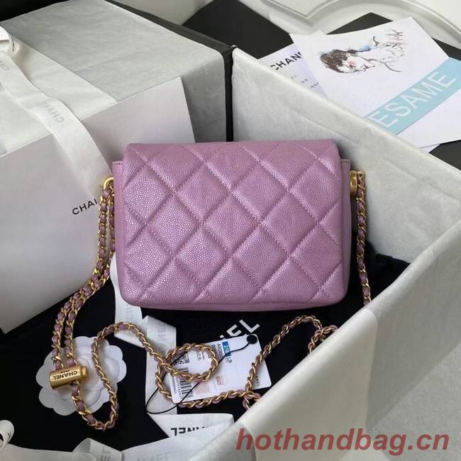 Chanel Flap Shoulder Bag Grained Calfskin AS2855 pearl rose