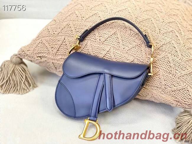 DIOR SMALL SADDLE BAG Calfskin M0445CW BLUE