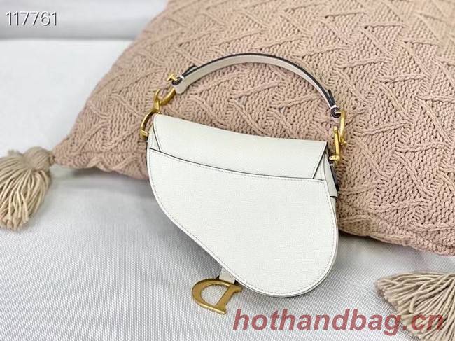 Dior SMALL SADDLE-TAS VAN KALFSLEER M0445CW WHITE