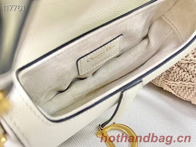 Dior SMALL SADDLE-TAS VAN KALFSLEER M0445CW WHITE