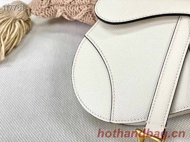 Dior SMALL SADDLE-TAS VAN KALFSLEER M0445CW WHITE